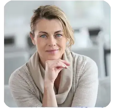 confident middle aged woman customer testimonial for HepatoBurn showing healthy lifestyle and satisfaction